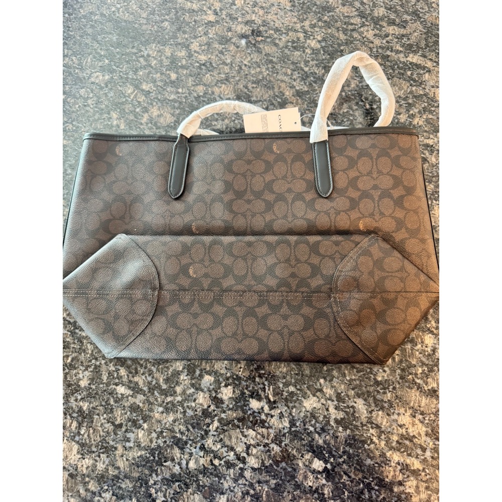 Coach City Tote in Signature Canvas Walnut Black CV976 IMXAQ Womens Bag - Picture 6 of 14